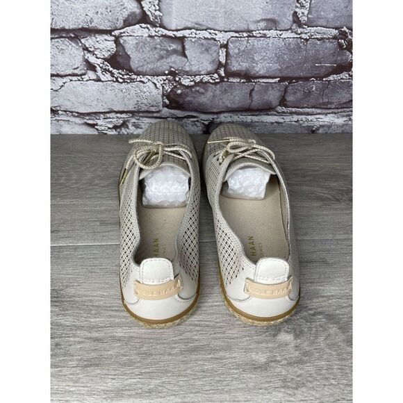 Cole Haan Ivory Leather Perforated Espadrilles Comfort Shoes Women Sz 8.5B US/39 - Picture 6 of 16